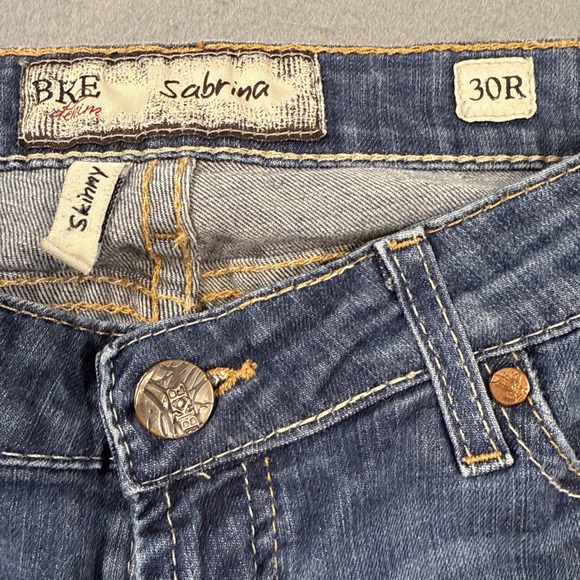 JEANS STRAIGHT SKINNY BKE WOMEN 30X31.5 Buckle Sabrina Mid Rise Stretch - Picture 7 of 10